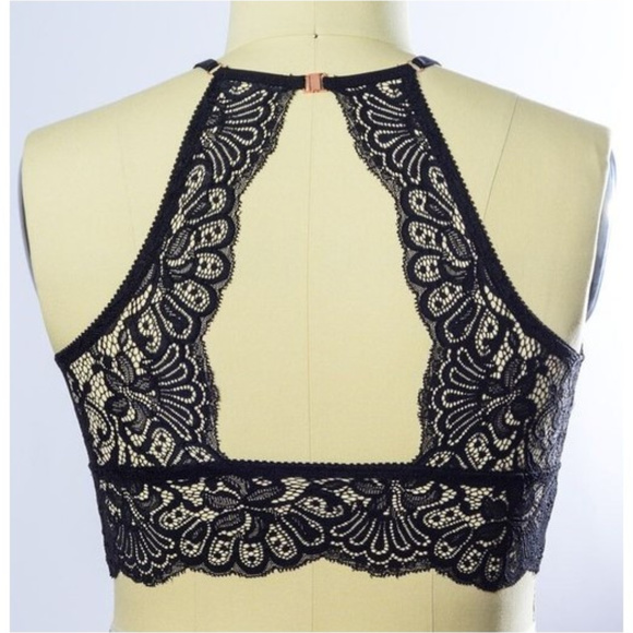 2 LEFT Plus Size High Neck Lace Racerback Bralette - Picture 4 of 4